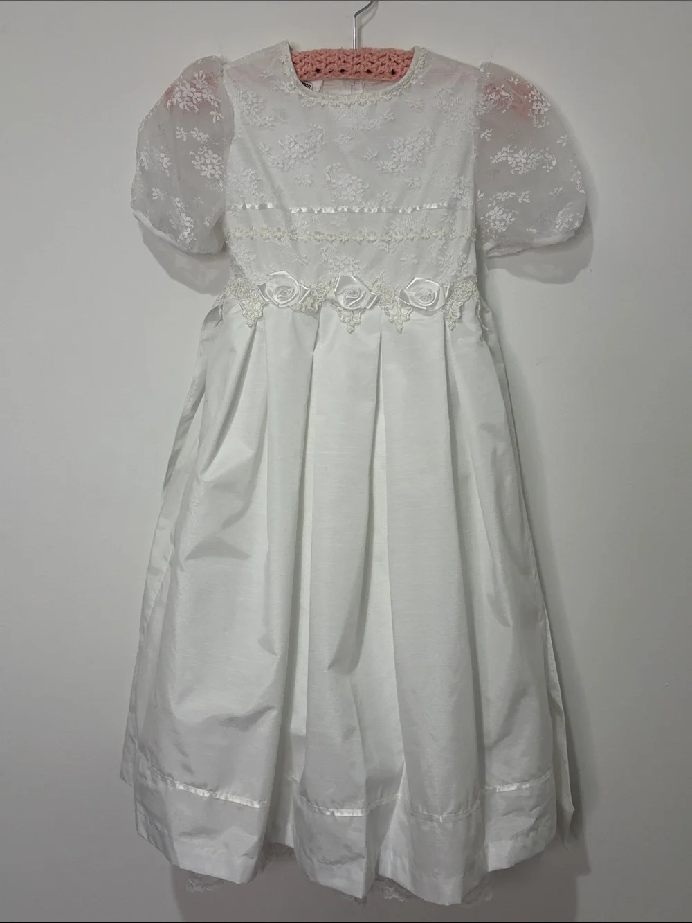 Bonnie Jean First Communion Dress Girls Size 8 Wedding Baptism Lace Ruffles Full